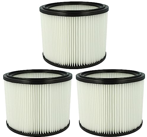 vhbw 3x Filterelement kompatibel mit Bosch GAS 19 Nass-/Trockensauger - Feinstaubfilter, Papier/Gummi