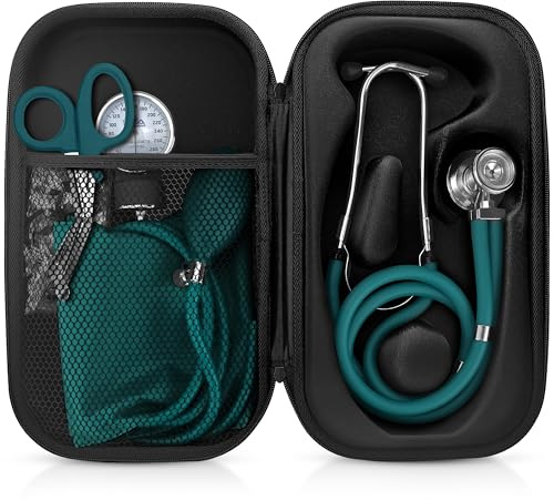 ASA TECHMED Medical Starter Kit – Stethoscope, Durable Blood Pressure Monitor, EMT Shears & Protective Carrying Case – Ideal for Healthcare Students & Professionals, Teal
