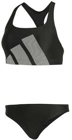 adidas Women's Big Bars C-Back Bikini Set, Black, 46