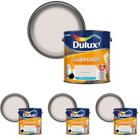 Dulux 403201 Easycare Washable & Tough Matt Emulsion Paint For Walls And Ceilings - Nutmeg White 2.5L (Pack of 4)