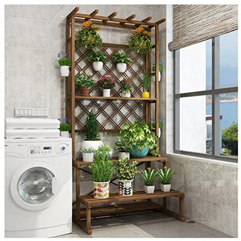 Banco da Lavoro per invasatura, Tavolo da Giardino per piantare, banco da Lavoro per Giardino, banco da Giardinaggio, Tavolo da invasatura, Balcone, marrone-100x76x210cm