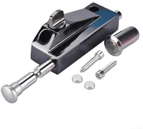 Sliding Door Lock for Window Glass Patio Doors Silver Auxiliary Security Lock Made from Aluminum Alloy with Visible Locking Pin and Floor Mounted Stability for Reliable Glass Door Security(black)