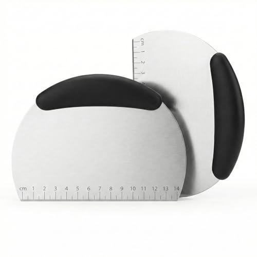 2 espátulas para masa - prácticas espátulas para dar forma al pan, acero inoxidable - espátulas flexibles para raspar, dar forma, alisar y porcionar la masa