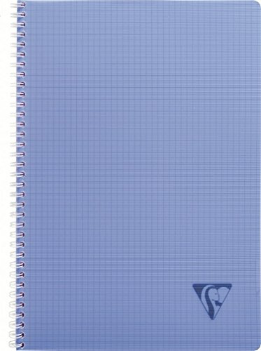 Clairefontaine - 328125C Collection Linicolor Fresco, quaderno a spirale, A4 21x29,7 cm, 100 pagine a quadretti piccoli, copertina in polipropilene trasparenti, Colori assortiti, 1 pezzo