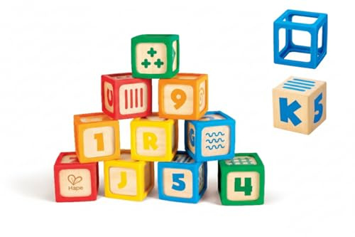 Hape Juego de 10 Piezas de Bloques de Madera ABC, a Partir de 6 Meses