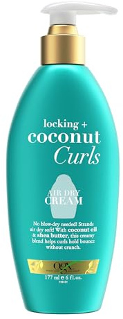 OGX Locking + Coconut Curls Air Dry Cream, 6 Ounce