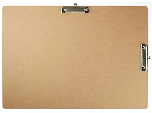 Acocony Drawing Board 17 x 24 Double Clip Art Clipboard Hardboard Low Profile Clip Drawing Boards for Artists MDF Pack of 1