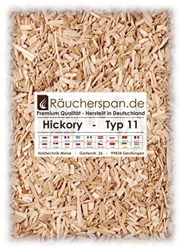 Räucherspan.de Räucherchips/Smokingchips aus dem Hickorybaum Typ 11 (3-6mm), ideal für Rauchgeneratoren und Kaltrauchgeneratoren 2kg