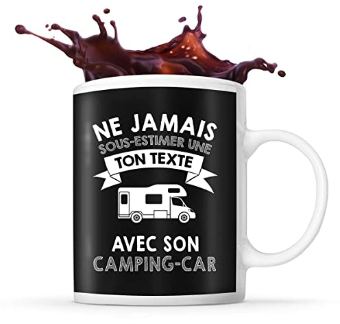 Mug camping car Prénom métier âge Personnalisable | Tasse drôle pour Femme Camping cariste | idée cadeau anniversaire Noël