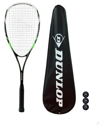 Dunlop Nanomax Tour Squash Racket, inc Full Protective Cover & 3 Squash Balls
