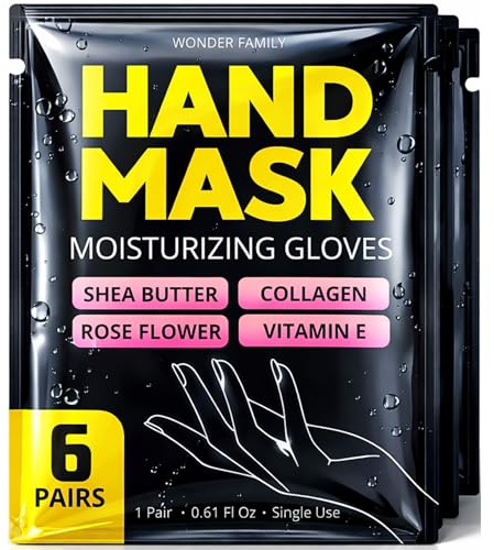 Hand Mask – Moisturizing Gloves for Dry Cracked Hands – 15-Minute or Overnight Treatment, Collagen Hand Masks, Hand Moisturizer Cotton Gloves for Sleeping Alternative, Repairing Treatment for Women