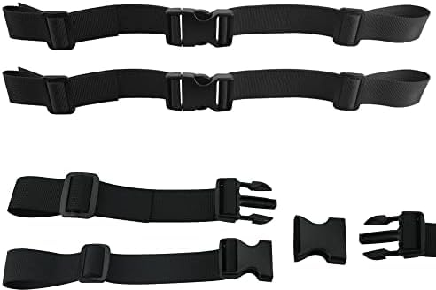 UOPMQGB Brustgurte, Rucksack, verstellbarer Brustgurt für Rucksack, verstellbar, rutschfest, Rucksackgurte aus Nylon, geeignet für Rucksäcke für Erwachsene und Kinder, Schwarz, 2 Stück