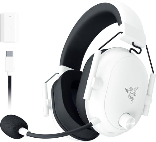 Razer BlackShark V2 Hyperspeed für PC - Kabelloses E-Sport Gaming-Headset Ultra leicht mit 280g (Super-Breitband-Mikrofon, Triforce Titanium 50mm Treiber, Schallisolierender Schaumstoff) Weiß
