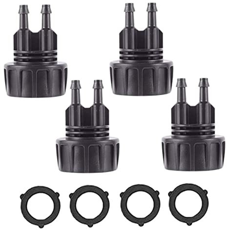 Convertiti del tubo flessibile per irrigazione a goccia da 1/4 di pollice, convertiti di irrigazione a goccia 4pc, tubo di irrigazione a goccia in adattatore di rubinetti da giardino da 3/4 pollici p