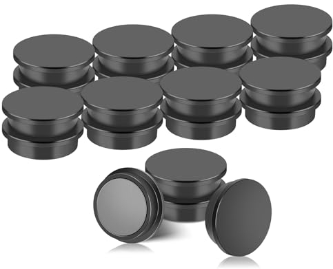 Jewan 20 Pezzi Calamite Potenti, 30 x 8mm, Nero, per Frigorifero, Lavagna Magnetica, Ufficio, Casa