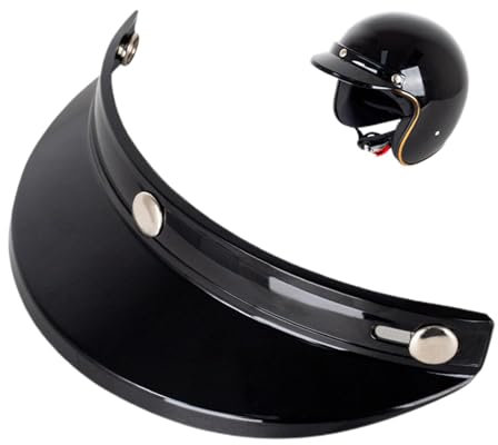 Parasol para cascos | Pantalla facial para motocicleta con clips | Escudo de casco vintage, vista despejada, protección solar, fácil instalación, compatible con cascos retro y semicascos