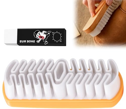 Kit de brosse de chaussures en daim 2pcs brosse de chaussures en daim, Kit de nettoyage polyvalent pour le cuir, Comprend une brosse de nettoyage en daim et une gomme de nettoyage portable
