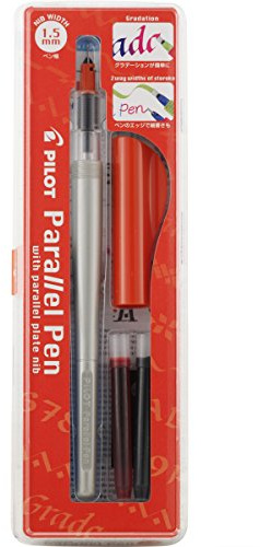 PILOT Parallel Calligraphy Pen Set, 1.5mm Nib with Black and Red Ink Cartridges (90050)