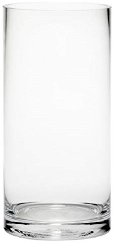 Floralcraft 25cm x 12cm Classic Clear Glass Cylinder Vases, Handmade Good Value Wholesale Flower Vases