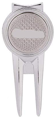 Golf Divot Tool, Zinklegierung Golfball Pitch Gabel Grünes Reparatur Werkzeug mit Abnehmbarem Ballstrich(D103)