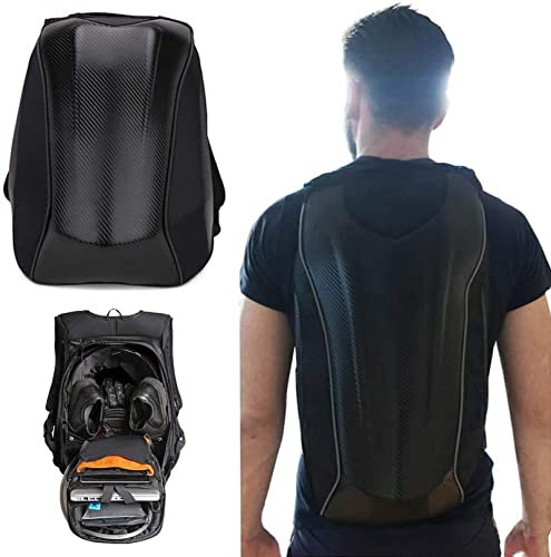 AnXin, zaino da moto impermeabile, custodia rigida in fibra di carbonio per riporre il casco da moto, grande borsa per gli uomini, viaggi, campeggio, ciclismo