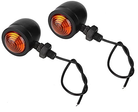 Indicatore di Direzione, Yctze Universal 2Pcs Lampada per Indicatori di Direzione per Moto in Metallo Retrò motorbike back indicator frecce moto in metallo frecce moto custom omologate per motorbike i