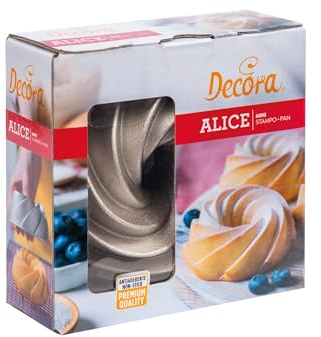 Decora 0080116 Stampo Antiaderente Mini Alice Ø 10 X 5 h Cm, In Alluminio Pressofuso, per realizzare preparazioni dolci e salate.