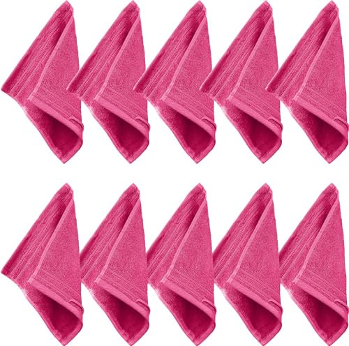 Erwin Müller Seiftuch Heidelberg 10er- Pack, 100% Baumwolle pink Größe 30x30 cm - weiche Qualität, saugstark und strapazierfähig - praktisch durch Schlaufe
