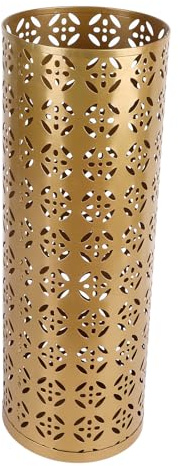 Fockety Metal Umbrella Holder, Round Proof Umbrella Storage Organizer Hollow Copper Pattern Umbrella Organizer Bin Umbrella Stand Rack for Home Entryway Hotel Office Decor (L