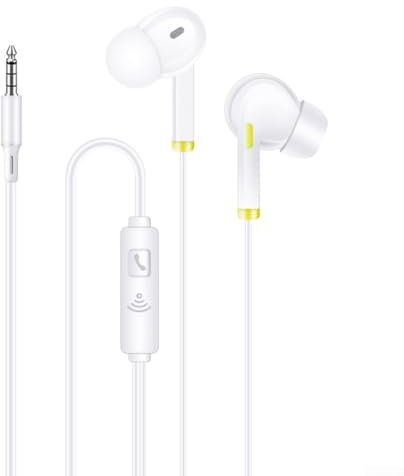 ReachMall Auriculares intrauditivos con cable, auriculares con micrófono, estéreo de alta fidelidad, cancelación de ruido, conector de 3,5 mm para varios teléfonos móviles, tabletas, otros
