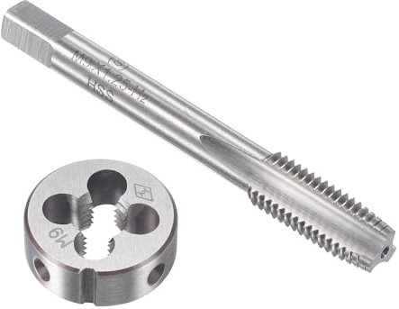 TOP-VIGOR M9 x 1.25mm Metric Tap and Die Set, Machine Thread Screw Tap with Round Threading Die, Heavy Duty Tap & Die Kit for DIY, Repair, Cutting External and Internal Thread