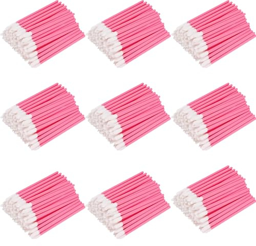 900 Stück Lippenpinsel, BetterJonny Make Up Lippenstift Pinsel Lipgloss Concealer Pinsel Lippenstift Stab Applikator Lippenapplikator Werkzeug für Perfekt Lippen Makeup (Rosa)