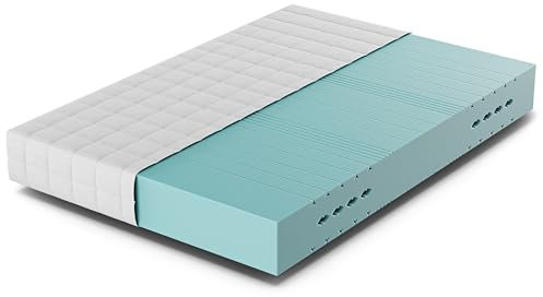 Betten-ABC - Matratze HR Blue - 120x200 cm (H3) - 7-Zonen-Matratze aus High-Resilience-Schaum - Hypoallergen & Antibakteriell - Oeko-TEX® Zertifiziert - Bezug waschbar - Lieferung per Paket