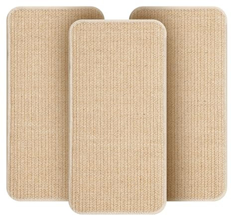 3 Stück Kratzmatte Katze Set,Robust und langlebig,Kratzbretter Katze Sisal,50x25cm,Katzen Kratzbrett,Schützen Sie Ihr Sofa, Möbel, Teppich und Wände vor Kratzern(Holzfarbe) (3 Stück-01)