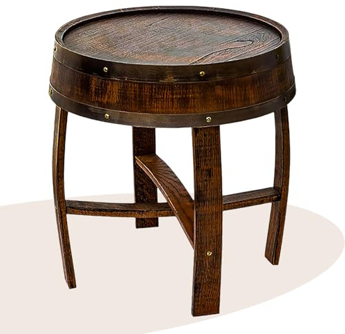 LD HuYY Rustic Wine Barrel Table - A Blend of Style and Function, Whiskey Barrel End Table