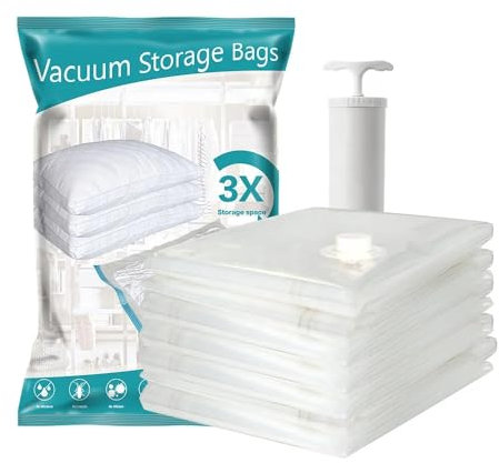 HOME LOVING - Sacchetti Sottovuoto Vestiti Set di 5 Sacchi Sottovuoto Piumoni Risparmio di Spazio Buste Sottovuoto Vestiti Protezione Ideale per Viaggiare e Organizzare la Casa