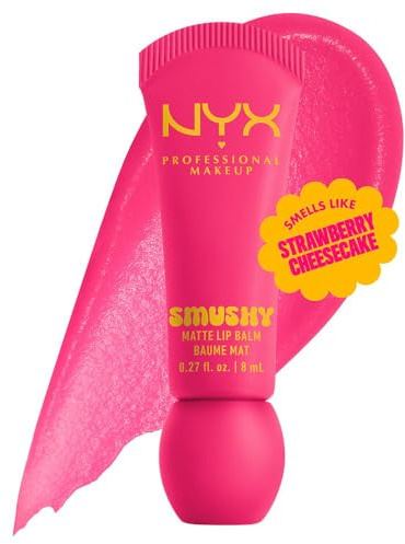 NYX Professional Makeup Lip Balm, matte, aufbaubare Farbe, angenehmes Tragegefühl, einzigartiger, süßer Duft, Smushy Matte Lip Balm, Sweet Smack