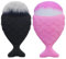 NHQZ 2 Pcs Spazzolino Unghie Mani,Spazzola Unghie,Pennello Blush,Pennello per Cipria in Polvere,Spazzole per Unghie per Rimuovere la Polvere da Manicure,Fibra Artificiale,Pulire le Unghie(Nero+Rosa)