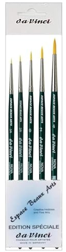 NOVA 1570 serie – akvarellpensel set med 5 NOVA-syntes nr. 3/0, 2/0, 0, 2, 4