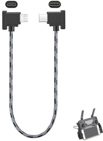 AHRLIC Type-C to Micro USB Cable for DJI Remote Controller 30cm | Right-Angle USB C Drone Cable Compatible with DJI Mavic Mini SE, Mini 2 Pro Zoom, Mavic Pro Platinum, Fast Charging Data Sync Wire