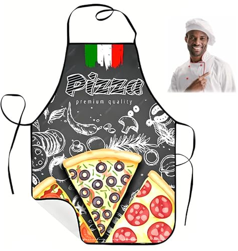 Ltsbaed 1 st pizzaförkläde, roligt köksförkläde, förkläde för män, grillförkläde i italiensk stil för män, för kvinnor och män, för kockar, servitörer, bakning
