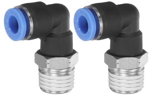 Kvartsman 2 stycken 90 kontakter G 6 mm rör OD x 1/4 tum NPT inre gänga vinkel montering quick connect luftslang push låskontakt för vatten gas olja rör