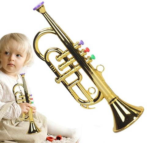 Tromba Giocattolo Per Bambini – ABS 12x9x34cm | Tromba D'argento, Giocattolo Simulato Strumento Trombetta Divertente Per Bambini, Strumenti A Fiato Strumenti A Ṕer Ragazzi Ragazze B́ambini Picc