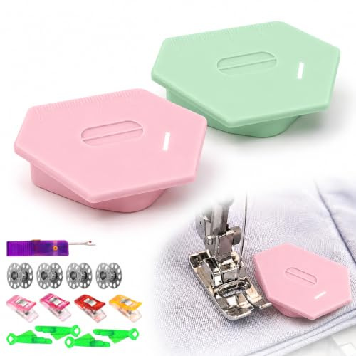 SKNC 15 Pièces Guide de Couture Magnétique, Accessoire de Couture avec 2 Guide de Couture Magnétique,4 Pinces de Couture,4 Canette Machine a Coudre,4 Enfile-Aiguilles,1 Découseurs