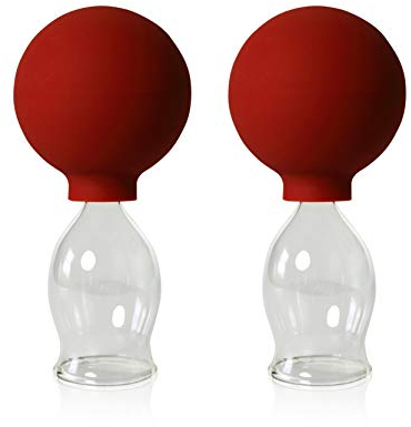 Lauschaer Glas Schröpfgläser mit Ball 2 Stück 30mm zum professionellen, medizinschen, feuerlosen Schröpfen, Schröpfglas, Schröpfgläser