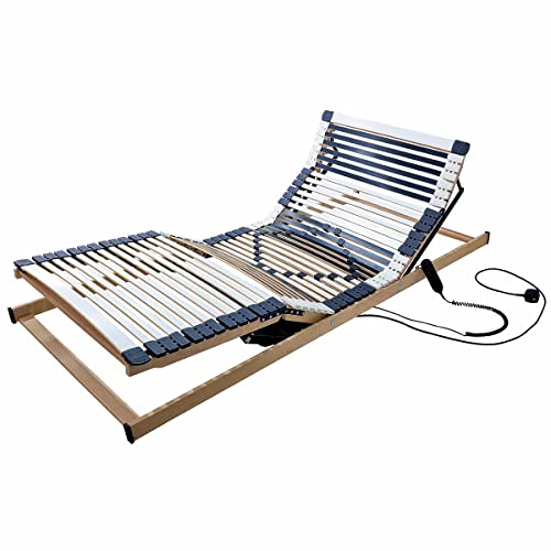 Matratzen Perfekt Orthopädischer 7-Zonen Lattenrost Elektrisch – 90x200 cm 7,5 cm hoch 44 Leisten Härtegrad-Regulierung FERTIG MONTIERT bis 250 kg belastbar – Made in Germany