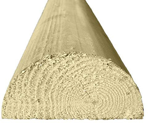 3.6m x 100mm Diameter Treated Wood Machine Half Round Fencing Rails (4)