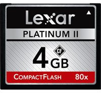 Lexar 4GB Platinum II 60X CompactFlash Card 4GB CompactFlash memory card - memory cards (CompactFlash)
