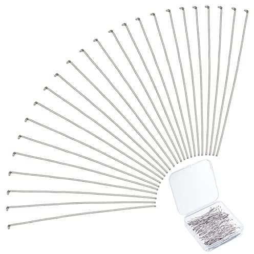 PandaHall 2 Inch 304 Edelstahl Flat Head Wire HeadNadels about 168 Stk/20g