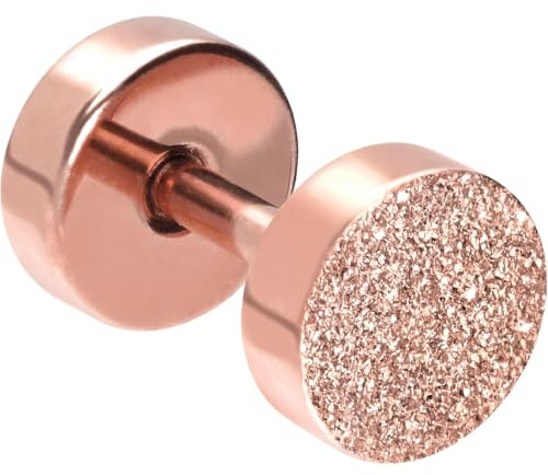 PIERCINGLINE kirurgisk stål Fake Plug kontakt | Diamond RUND | Piercing Ear Tube tunnel | Färg- och storleksval, 6 mm, colore: Roségoldfarben, cod. SLX981-RO-6